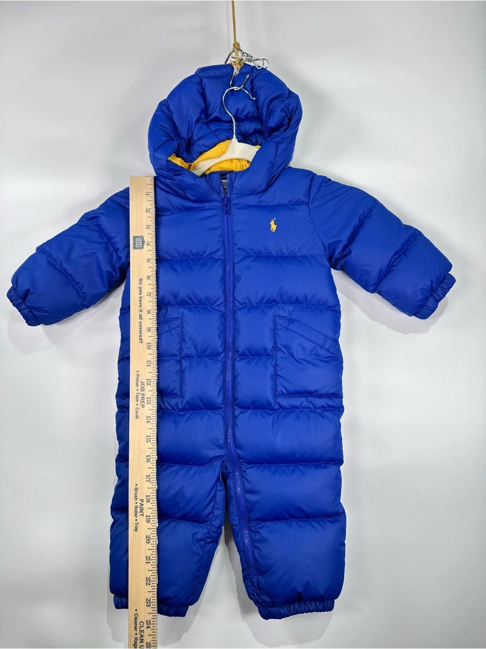 Ralph Lauren Hooded Puffer Snowsuit Bunting Down Blue 9M